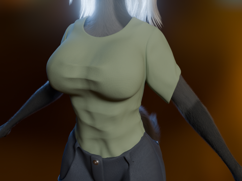 Yumi Anthro Fox 3D Модель