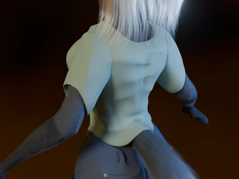 Yumi Anthro Fox 3D Model