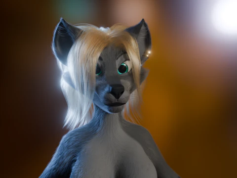 Yumi Anthro Fox 3D Model