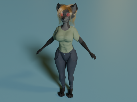 Yumi Anthro Fox 3D Модель