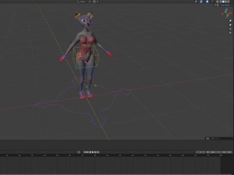 Yumi Anthro Fox 3D Модель