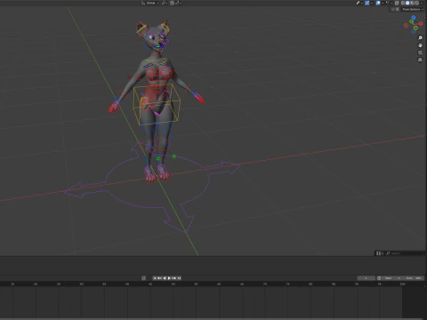 Yumi Anthro Fox 3D Model