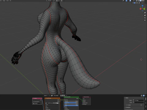 Yumi Anthro Fox 3D Model