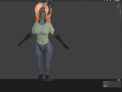 Yumi Anthro Fox 3D Модель
