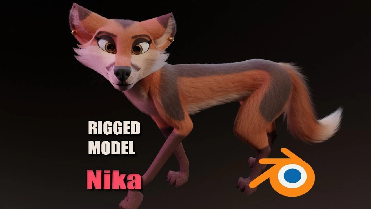 Nika Fox Version 2 3D Model .c4d .max .obj .3ds .fbx .stl .blend 