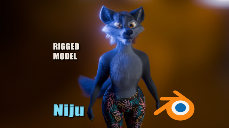Niju Anthro wolf 3D 모델 .c4d .max .obj .3ds .fbx .stl .blend