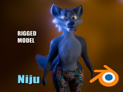 Niju Anthro wolf 3D Model