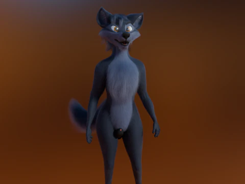 Niju Anthro wolf 3D Model