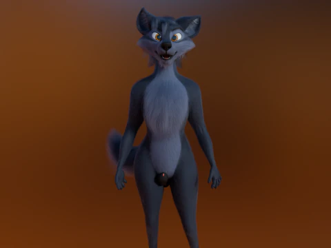 Niju Anthro wolf 3D Model