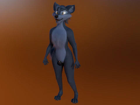 Niju Anthro wolf 3D Model