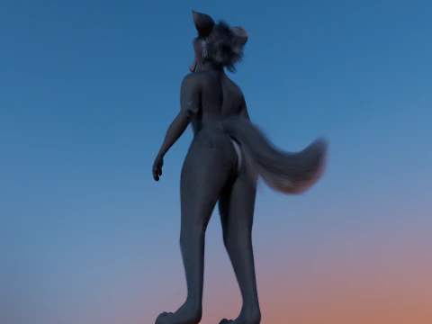 Niju Anthro wolf 3D Model