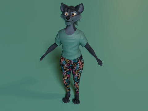 Niju Anthro wolf 3D 모델