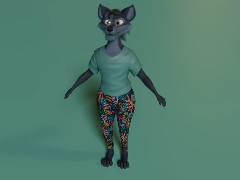 Niju Anthro wolf 3D Model