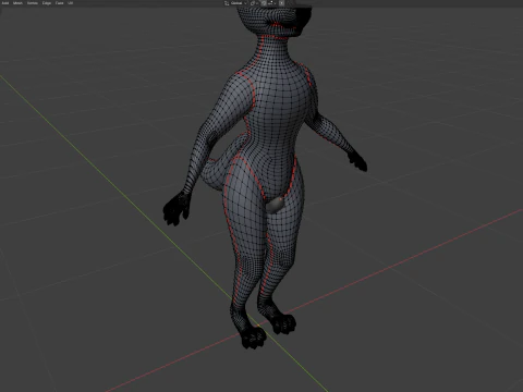 Niju Anthro wolf 3D Model