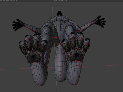Niju Anthro wolf 3D 모델