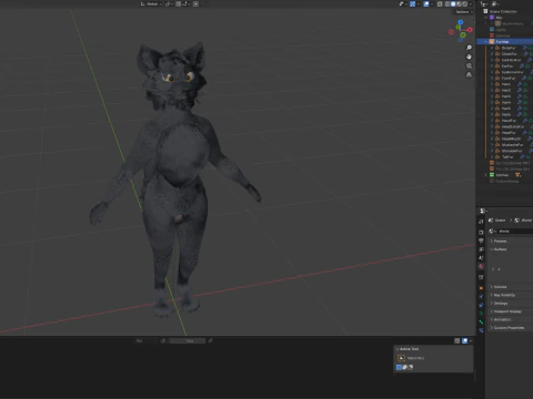Niju Anthro wolf 3D Model