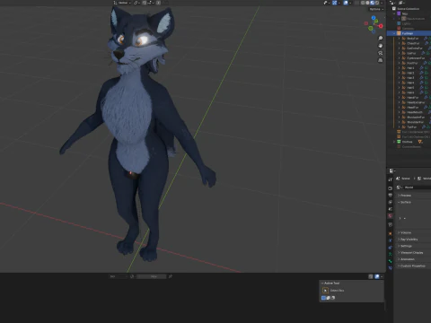 Niju Anthro wolf 3D Model