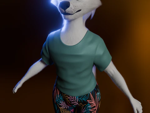 Dimitri Anthro Wolf 3D Model