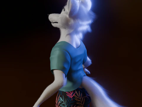 Dimitri Anthro Wolf 3D Model