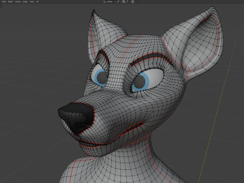 Dimitri Anthro Wolf 3D Model