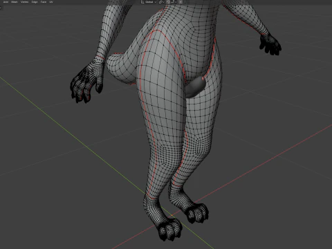 Dimitri Anthro Wolf 3D Model