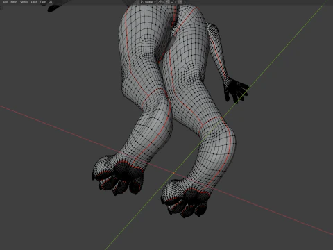 Dimitri Anthro Wolf 3D Model