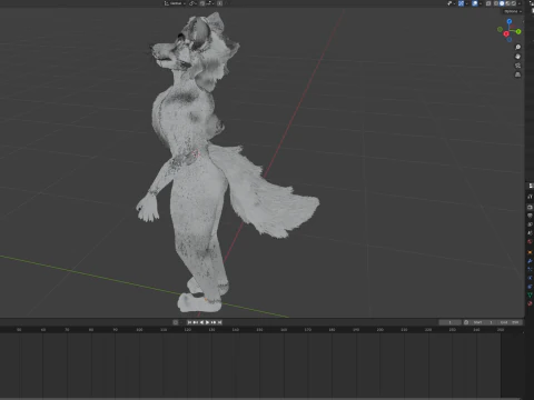 Dimitri Anthro Wolf 3D Model