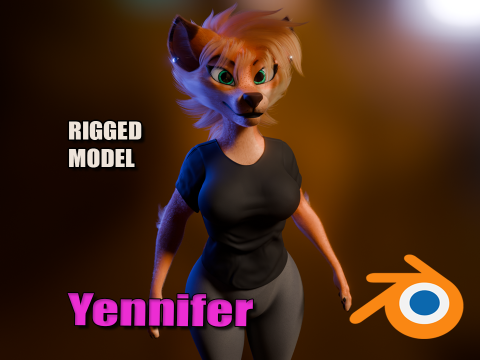 Yennifer Anthro Fox Modèle 3D