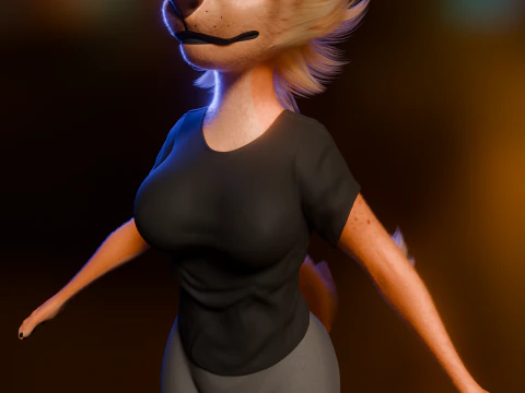 Yennifer Anthro Fox 3D Model
