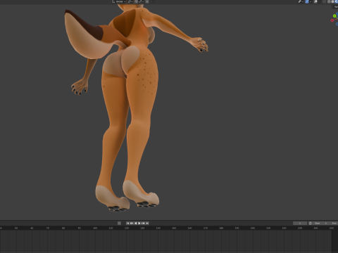 Yennifer Anthro Fox Model 3D