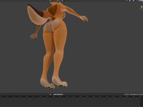 Yennifer Anthro Fox 3D Model
