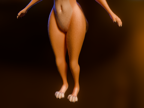 Ash Anthro Fox 3D Model