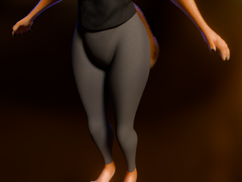 Ash Anthro Fox 3D Model