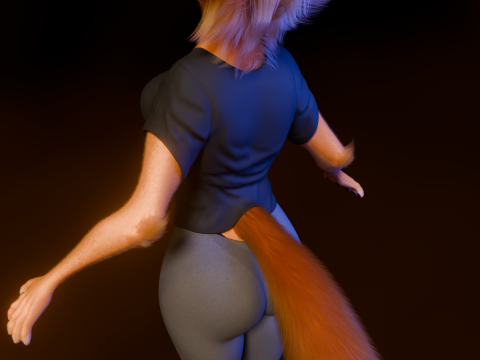 Ash Anthro Fox 3D Model