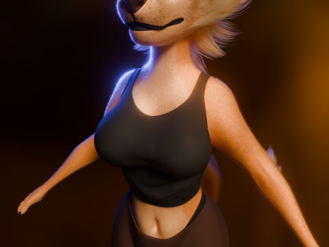 Ash Anthro Fox 3D Model