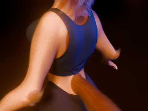 Ash Anthro Fox 3D Model