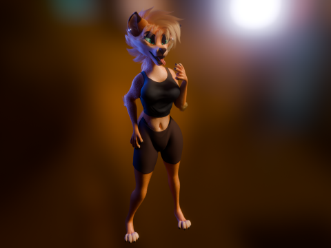 Ash Anthro Fox 3D Model