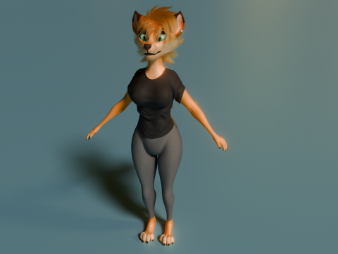 Ash Anthro Fox 3D Model