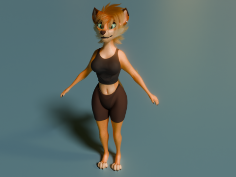 Ash Anthro Fox 3D Model