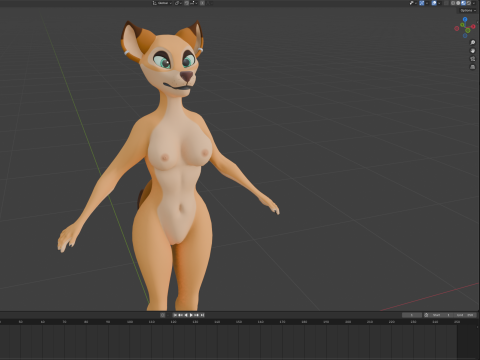 Ash Anthro Fox 3D Model