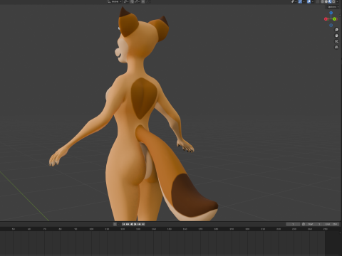 Ash Anthro Fox 3D Model