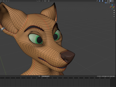 Ash Anthro Fox 3D Model