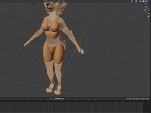 Ash Anthro Fox 3D Model