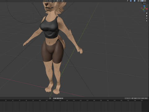 Ash Anthro Fox 3D Model