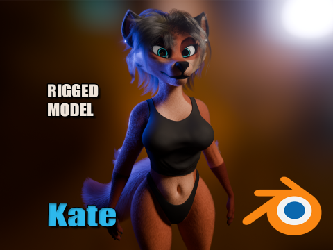 Kate Anthro Fox Model 3D