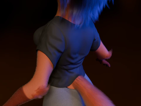 Kate Anthro Fox 3D Model