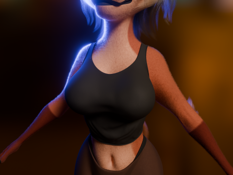 Kate Anthro Fox 3Dモデル