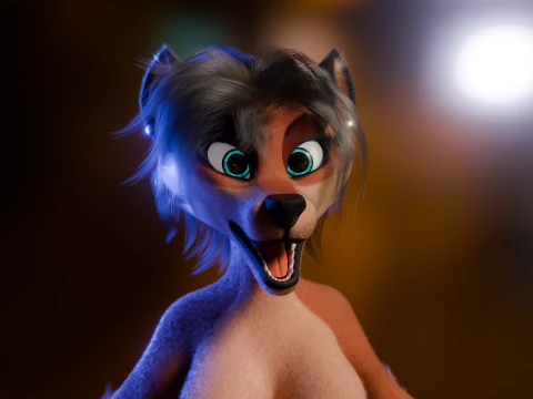 Kate Anthro Fox 3D Model