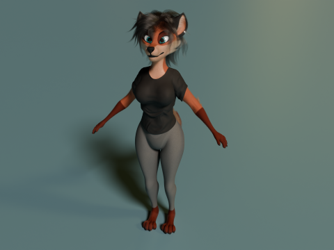 Kate Anthro Fox 3Dモデル