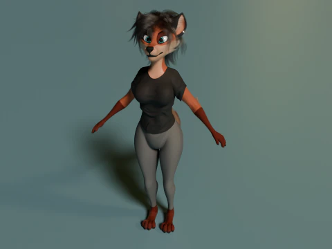 Kate Anthro Fox 3D Model